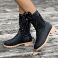 thumbnail image 4 of LOVZFMLL Bottes pour Femmes Mi-Mollet Bottes d'Hiver à Lacets Bout Rond Sangles Ajustables Talon Bas Épais Décontractées Mode Automne Chaussures, 4 of 9