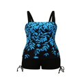 thumbnail image 4 of Women Plus Size Tankini Swimsuits Two Piece Swim Top Shorts Tummy Control Bathing Suits Swimwear, 4 of 7