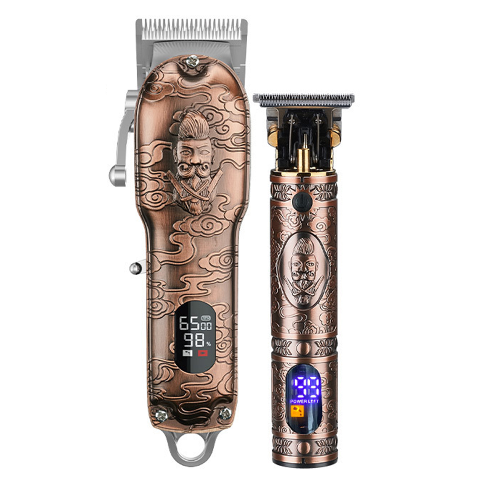 Tondeuse Professionnelle Grande et Petite pour Cheveux, Écran LCD, Corps Tout en Métal, Espace Réglable, Rechargeable par USB
