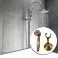 thumbnail image 3 of pitrice Pomme de Douche Rétro pour Salle de Bain à Main, Pulvérisateur de Robinet Portable, Haute Pression, Résistant à l'Usure, Support de Douchette à Main, Bronze Antique, 3 of 9