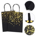 thumbnail image 1 of LOLIPPYY 12Pcs Black Paper Tote Bags Thick Foldable Eco Friendly Durable Storage Bags, 1 of 8