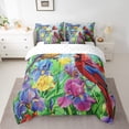 thumbnail image 2 of 7 Piece Cardinal Bird Comforter Set Hummingbird Floral Bedding Set Full Rustic Iris Flowers Bed In A Bag Country Farmhouse Bedding Set With Comforter, Sheets, Pillowcase & Covers, 2 of 5