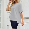 thumbnail image 3 of T-shirts à Manches Courtes pour Femmes Été Col Rond Décontracté Mode T-Shirt Basique Vêtements Mignons Tenues Tendance, 3 of 6