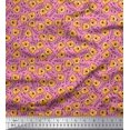 thumbnail image 1 of Soimoi Rayon Fabric Text & Tiger Face Cartoon Printed Fabric 1 Yard 56 Inch Wide, 1 of 3