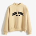 thumbnail image 4 of HNMKIU Women's Tops Autumn Winter O Neck Solid Color Printed Long Sleeve Pullover Sweatshirt, 4 of 4