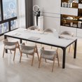 thumbnail image 5 of Tribesigns 78.74-Inch White and Black Conference Table, Large Office Meeting Seminar Desk with Metal Legs and Adjustable Foot Pads, Seats 6–8, Only Table Included, 5 of 5