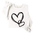thumbnail image 2 of KIHOUT Chandails de Mode pour Femmes, Manches Longues Décontractées Col Rond Imprimé Cœur Ample Automne Hiver Chandail Blouse Hauts, Taille p-2TG, 2 of 3