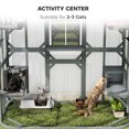 thumbnail image 4 of PawHut Catio Outdoor Cat Enclosure, 71" Wooden Cat House with 2 Condos, 4 of 10