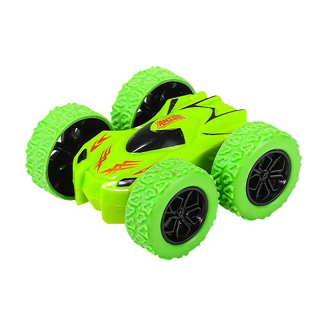 Dual-Sided Inertia Car - Flip-and-Roll Action for Thrilling Play, Rugged Plastic Construction, Portable Size for Travel or Home Fun