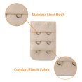 thumbnail image 4 of INSPIRE CHIC Femmes 3 Pcs 3 Rangées 2 Crochets Bretelles de Soutien-Gorge Réglables Extension Boucle Crochets Beige Confortable, 4 of 5