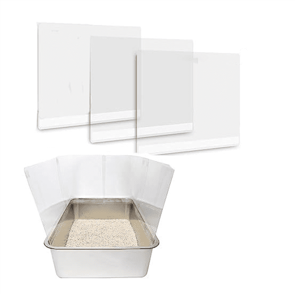 Cat Litter Box Pee , High Sided Litter Box Splash Guard, Seamless Urine Leakage Enclosure for Open Top Litter Pan