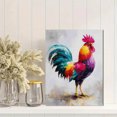 thumbnail image 2 of Colorful Rooster Oil Painting Canvas Wall Art 15.75x11.81 Inches, 2 of 8