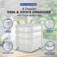 thumbnail image 4 of Gracious Living 4 Drawer Desktop Storage w/ Organizer Lid, White (3 Pack), 4 of 11