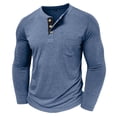thumbnail image 4 of Yusimy Chandail Henley pour Homme à Manches Longues, Col Rond, Boutonné, Couleur Unie, avec Poche, Mode Décontractée, 4 of 6