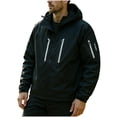 thumbnail image 1 of Lovzfmll Men's Rain Jacket Waterproof Windproof Hooded Outdoor Shell Black, L, 1 of 6