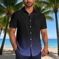 thumbnail image 2 of Pisexur Shirts for Man T Hommes Mode Décontractée Col Rabattu Impression Dégradée Manches Courtes Chemise Blouse Bleu Foncé,S Chemises de Golf Hommes & Chemises Hommes, 2 of 7