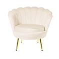 thumbnail image 4 of Heavenly Collections Modern Cream Velvet Accent Chair - Mid-Century Seashell Armchair with Gold Metal Legs - Ideal for Living Rooms & Reading Nooks, 4 of 5
