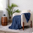 thumbnail image 4 of Bare Home Microplush Fleece Blanket - 300 GSM - Fuzzy Microfleece - Soft & Plush - Throw XL, Dark Blue, 4 of 7