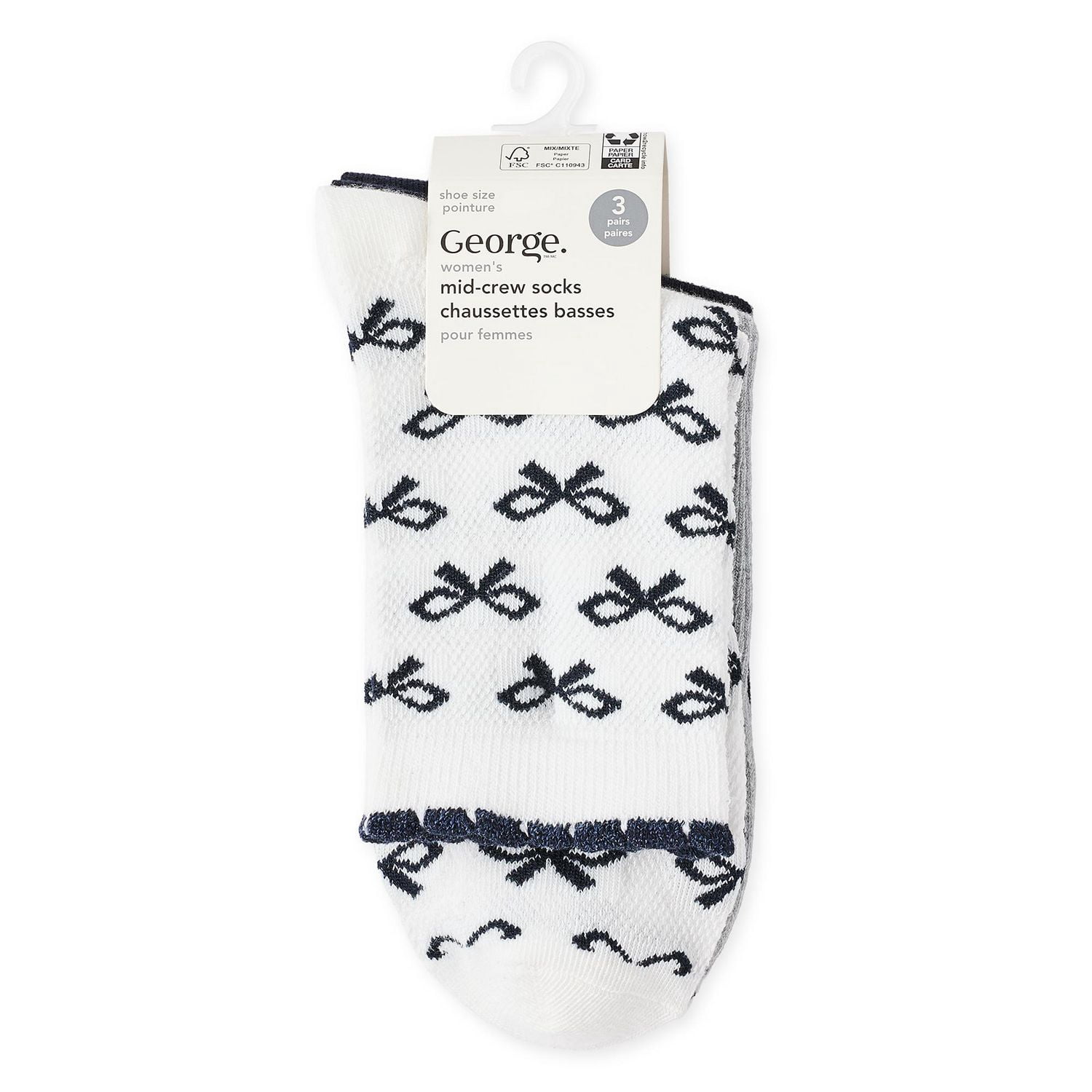 George Women's Mid-Crew Socks 3-Pack