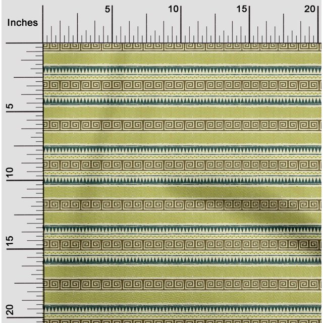 oneOone Viscose Chiffon Fabric Chevron & Greek Key Block Print Sewing Fabric BTY 42 Inch Wide