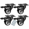 thumbnail image 2 of 4 Pcs Roulettes Robustes Roues en Caoutchouc Rouleaux pour Meubles Roue Roulettes Roulettes 360° Roulettes Industrielles avec Frein Bureau, Matériau Supérieur, 2 of 7