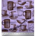 thumbnail image 2 of Soimoi polyester Crepe Fabric Tea & Coffee Cups Decor Fabric Printed Yard 42 Inch Wide, 2 of 3