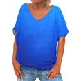 thumbnail image 1 of Posijego T-Shirts à Col en V pour Femmes, Chemise à Manches Courtes Imprimée, Hauts de Pyjama Décontractés d'Été pour Femmes, 1 of 2