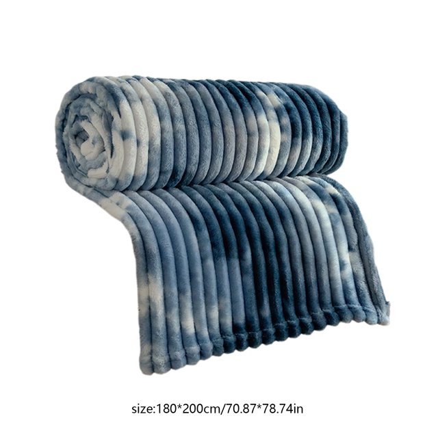 Oversized Velvet Blanket 79x71in Plush Fleece Sofa Cover Lightweight Nap Throw Blue