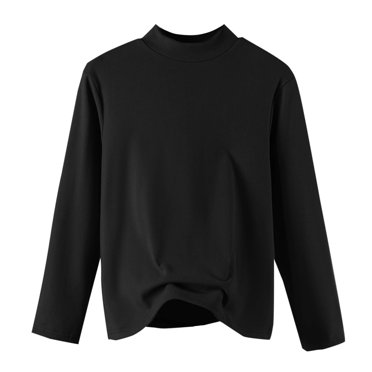 T-shirt pour Femme à Col Rond, Manches Longues, Couleur Unie, Haut Décontracté et Tendance, Blouse de Base Confortable, T-Shirt de Construction Interne