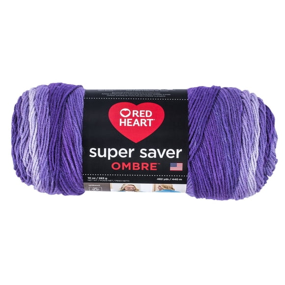 Red Heart® Super Saver® Ombre™ Yarn, Acrylic #4 Medium, 10oz/283g, 482 Yards
