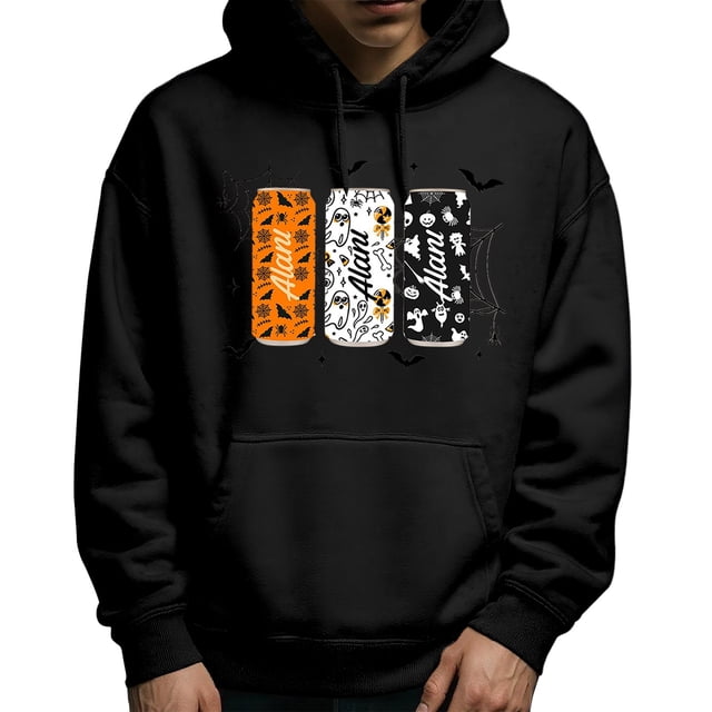 LUOGENLI Chandails à Capuche pour Hommes, Chandail à Enfiler, Ensemble, Chandail à Capuche Graphique d'Halloween, Chandail Chaud avec Imprimé, Veste Décontractée Confortable de Style Urbain pour l'Automne et l'Hiver, Chandails à Capuche pour Hommes, Lot de 6, Noir, Taille M