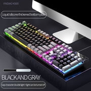 ZZkhGO Gaming Keyboard, USB Wired Mechanical Feeling Keyboard, Slim LED Backlit RGB Lighting Desktop Computer Keyboard