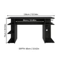 thumbnail image 3 of Madesa Large Modern Gaming Computer Desk 53 Inch with 5 Shelves Cable Management Student Study Wooden Table Home Office Gamer Desk for Kids and Adults - Black, 3 of 5