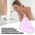 thumbnail image 3 of Unique Bargains 4pcs Reusable Makeup Removal Cleaning Cloth Washable Makeup Remover Cleaning Towels Purple 8''x8'', 3 of 7