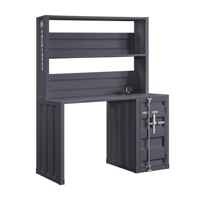 ACME Cargo Desk & Hutch in Gunmetal