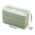thumbnail image 3 of Dvkptbk Bento Lunch Box, Multi Layered Lunch Box with Forks Spoons, Lunch Box for Office Workers, Three Layer 900ml Portable Picnic Box for Food Fruit Snack, Meal Prep Containers, 3 of 3