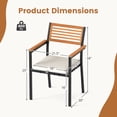 thumbnail image 3 of Costway Stackable Patio Dining Chairs Set of 6, Outdoor Chairs with Armrests & Cushions, 3 of 8