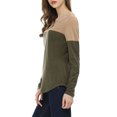 thumbnail image 4 of Unique Bargains T-Shirt Décontracté à Manches Longues et Col en V Fendu pour Femmes, 4 of 7