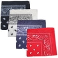 thumbnail image 1 of Mechaly Paisley 100% Polyester Unisex Bandanas - 4 Pack (Mixed Colors), 1 of 2