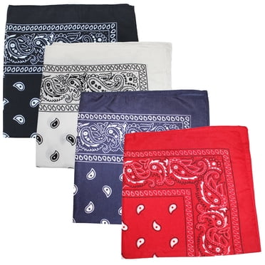 Mechaly Paisley 100% Polyester Unisex Bandanas - 4 Pack (Mixed Colors)