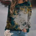 thumbnail image 1 of Chemises pour Femmes Chandails en Molleton Décontractés Imprimés Thermiques Col Rond Manches Longues T-Shirts Amples Hauts pour Femmes Bleu G, 1 of 3