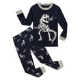 thumbnail image 1 of Pyjamas pour Filles Manches Longues Col Rond Imprimés de Dessins Animés Ensemble de Vêtements de Maison 2 Pcs Vêtements pour Adolescentes Noir 4-5 Ans, 1 of 2
