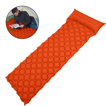 Matelas de Couchage pour le Camping, Matelas de Camping Gonflable avec Pression sur les Pieds et Oreiller,