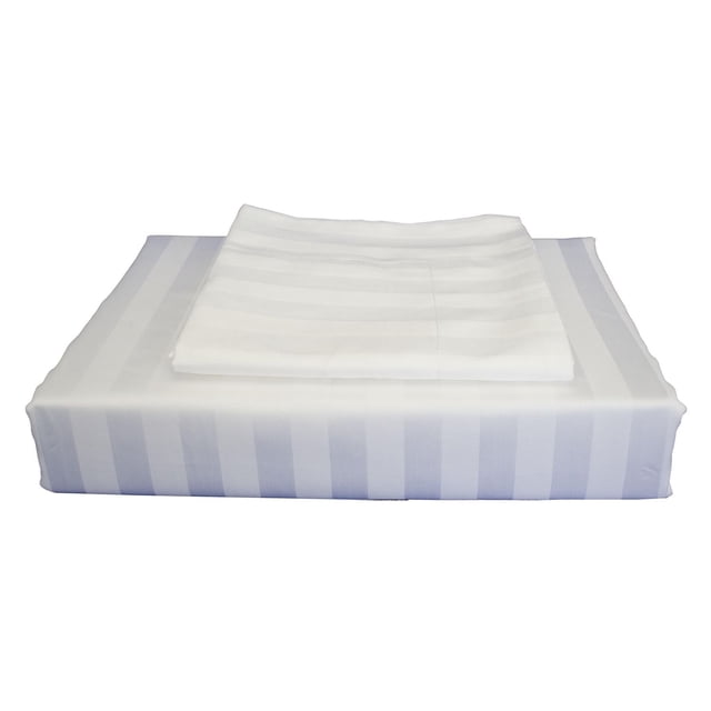 Maholi Ensemble de Housse de Couette à Rayures en Bambou Plié avec des Rayures Blanches Visibles en Finis Mats et Satinés Alternés, Fabriqué à Partir de 100 % de Rayonne de Bambou pour la Respirabilité et la Douceur, Améliorant le Confort de la Literie et Convenant aux Environnements de Sommeil Écologiques.