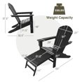 thumbnail image 2 of Gymax Chaise Adirondack de Patio en HDPE Chaise Longue d'Extérieur avec Ottoman Rétractable Noir, 2 of 7