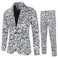 thumbnail image 2 of TIMIFIS Mens 2 Piece Print Suit Floral Partys Dress Jacket Slim 2 Button Blazer PantsFall s, 2 of 9