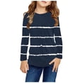 thumbnail image 2 of AherBiu T-Shirts à Manches Longues pour Tout-Petites Filles, Col Ras du Cou Décontracté, Rayés, T-Shirts pour Enfants Confortables d'Automne, Hauts pour Enfants, 2 of 6