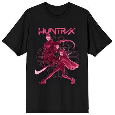 KPop Demon Hunters Huntrix Stacked on Black Short Sleeve Adult T Shirt - XS