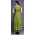 thumbnail image 4 of Bimba Robe Anarkali à Blocs Vert Pâle Col Mandarin Sans Manches Kurtis pour Femmes Robe Maxi à Imprimé X-Small, 4 of 6