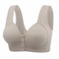 thumbnail image 2 of Sentmoon Front Closure Bras for Women Oversize High Impacts Sports Bras for Women No Underwires Wide Strap Breathable Side Support Solid Color Sleep Bras Casual for Dating Gray XL, 2 of 3